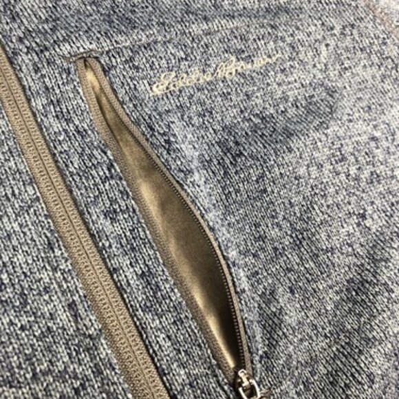 Eddie Bauer Mens Medium Long Sleeve Embroidered Logo Pullover 1/4 Zip Blue - Picture 9 of 10